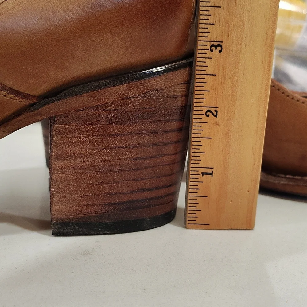 freebird Tan Leather Multi-Strap Block Heel Pumps - Picture 16 of 16